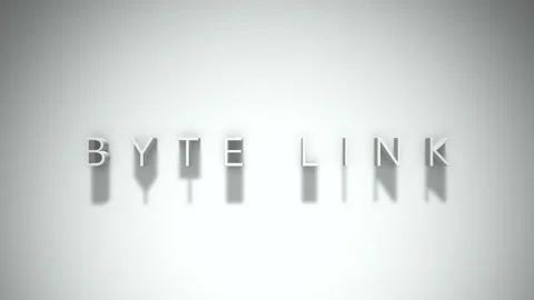 Byte link 3D title animation with shadows on a white background Stock Footage 297515470