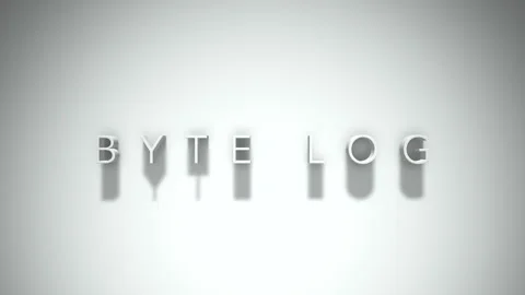 Byte log 3D title animation with shadows on a white background Stock Footage 297517745