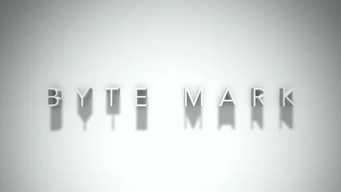 Byte mark 3D title animation with shadows on a white background Stock Footage 297517747