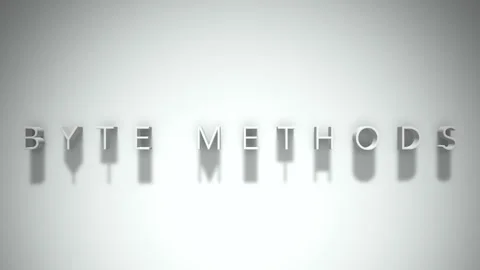 Byte methods 3D title animation white text on a white background Stock Footage 299369261