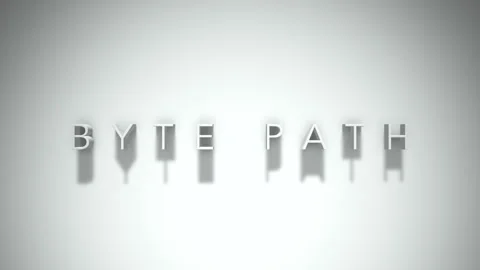 Byte path 3D title animation with shadows on a white background Stock Footage 297517749