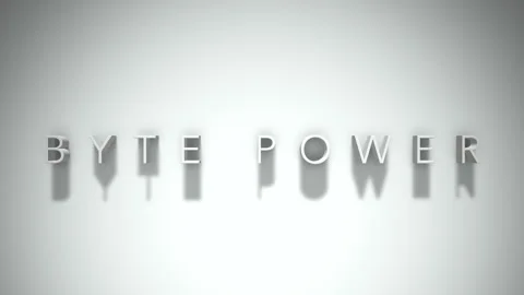 Byte power 3D title animation with shadows on a white background Stock Footage 297016152