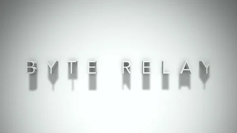 Byte relay 3D title animation with shadows on a white background Stock Footage 297514703