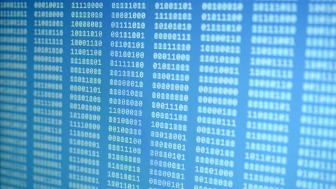 Byte Rows Running on Blue Background Stock Footage 167276314