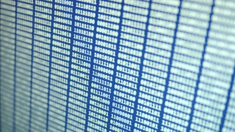 Byte Rows Running on Blue Background Stock Footage 167276455