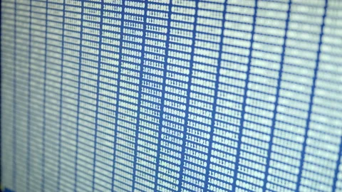 Byte Rows Running on Blue Background Video stock 167279136