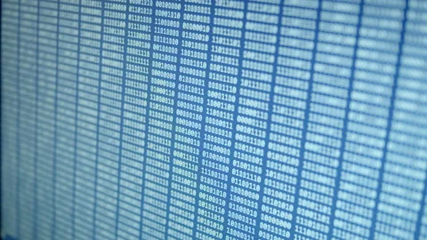 Byte Rows Running on Blue Background Stock Footage 167281159