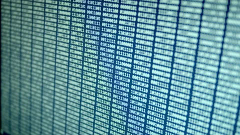Byte Rows Running on Blue Background Stock Footage 167281872