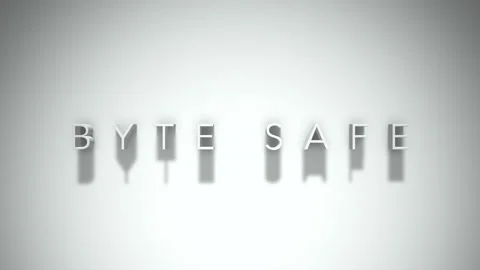 Byte safe 3D title animation with shadows on a white background Stock Footage 297517750