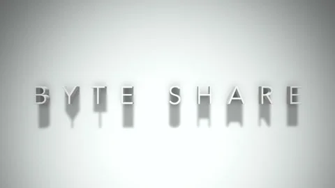 Byte share 3D title animation with shadows on a white background Stock Footage 297515472