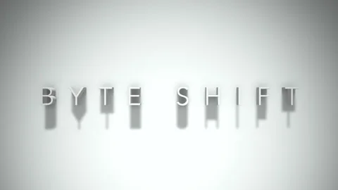 Byte shift 3D title animation with shadows on a white background Stock Footage 297016148