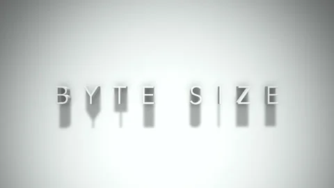 Byte size 3D title animation with shadows on a white background Stock Footage 297016162