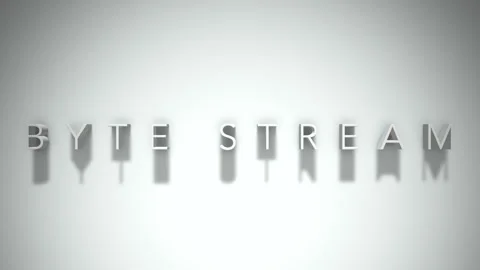 Byte stream 3D title animation with shadows on a white background Stock Footage 297016169