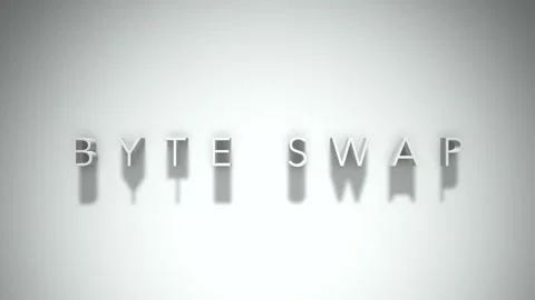 Byte swap 3D title animation with shadows on a white background Stock Footage 297515473