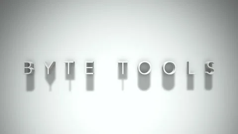 Byte tools 3D title animation with shadows on a white background Stock Footage 297016172
