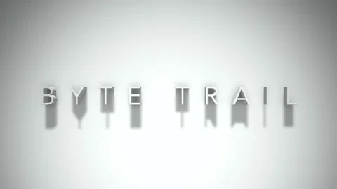 Byte trail 3D title animation with shadows on a white background Stock Footage 297668197