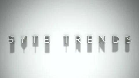 Byte trends 3D title animation with shadows on a white background Stock Footage 297016182