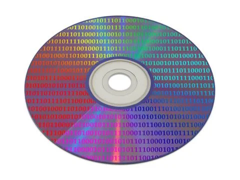 Bytes on computer cd Stockfoto's