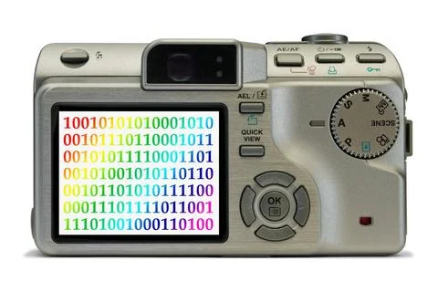 Bytes on display of digital camera Bytes on display of digital camera, iso... 스톡 사진