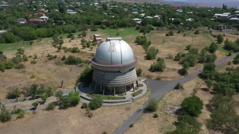 Byurakan Observatory with a spring view 6 스톡 동영상 335483614