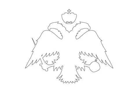 Byzantine coat of arms flag vector line contour illustration isolated Illustrazione stock