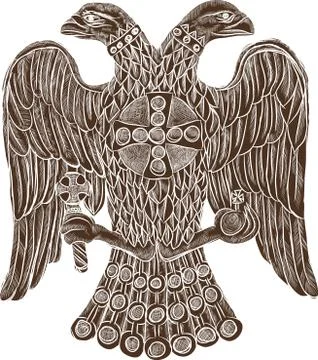 Byzantine double headed eagle Illustrazione stock