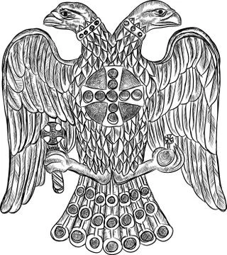 Byzantine double headed eagle Illustrazione stock