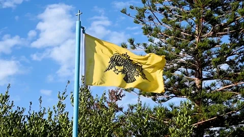 Byzantine Flag in Slow Motion Stock Footage 165555158