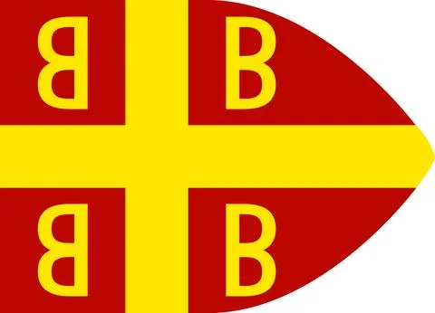 Byzantine Imperial Flag  Double-Headed Eagle Banner of the 14th Century Eas.. Stock Illustration
