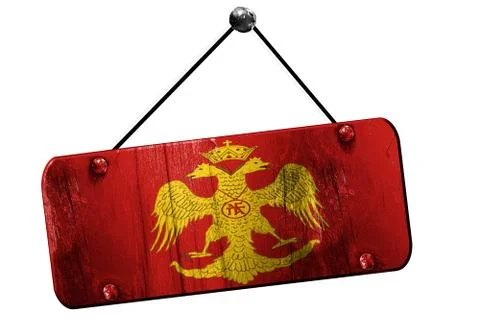 Byzatine eagle flag, 3D rendering, grunge hanging vintage sign Stock Illustration