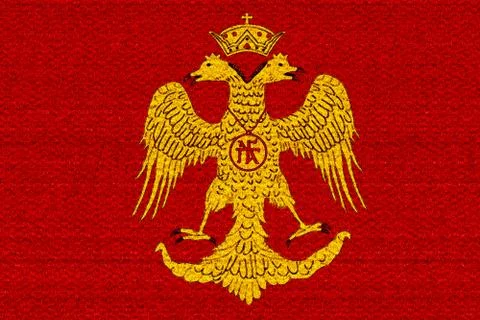 Byzatine eagle flag Stock Illustration