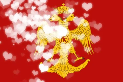 Byzatine eagle flag Stock Illustration