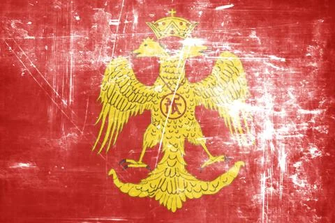 Byzatine eagle flag Stock Illustration