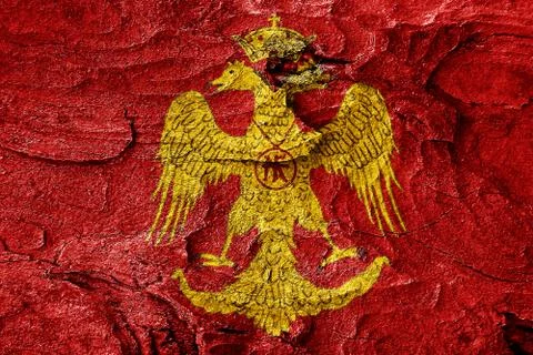 Byzatine eagle flag Stock Illustration