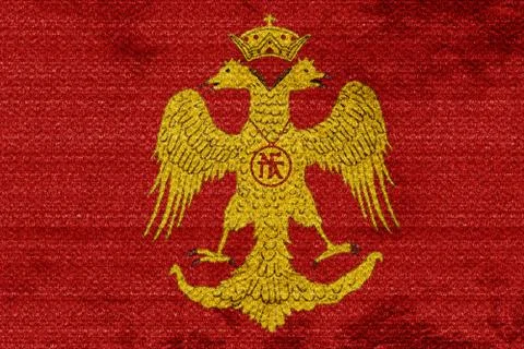 Byzatine eagle flag Stock Illustration