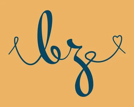 BZ initial wedding monogram calligraphy vector illustration. Hand drawn let.. Stock Illustration