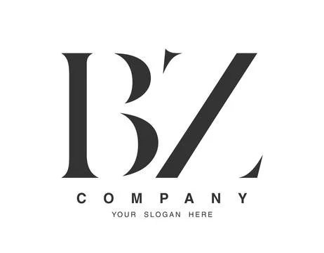 BZ logo design. Initial letter b and z serif font style. Creative classic c.. Stock Illustration