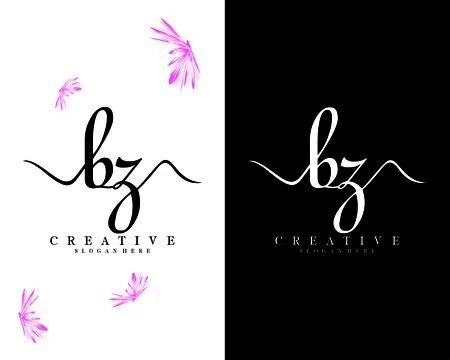 Bz, zb handwriting script letter logo design vector Illustrazione stock