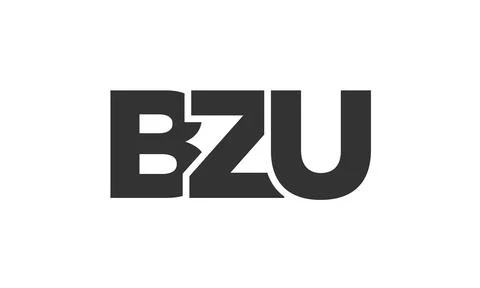 BZU logo design template with strong and modern bold text. Initial based ve.. Stock Illustration