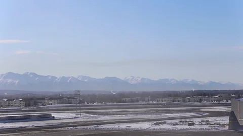 C-130 Hercules take off from Joint Base Elmendorf-Richardson - 2017 스톡 동영상 92315821