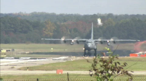 C-130 taking off Stock Footage 785331