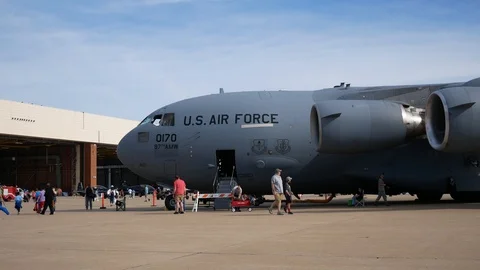 C-17 Globemaster III on Static Display at Tinker Air Force Base Stock Footage 109326375