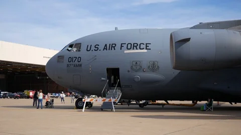 C-17 Globemaster III on Static Display at Tinker Air Force Base Stock Footage 109326465