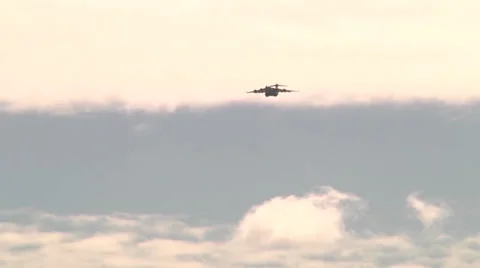 C-17 Globemaster Lands at Wheeler Army Airfield Stock Footage 34006351