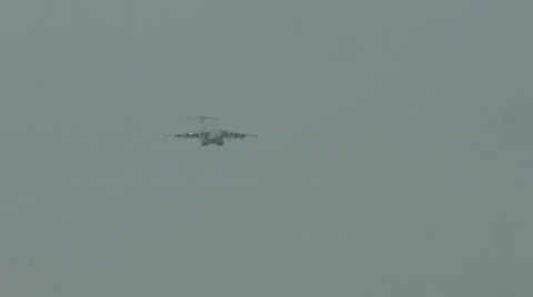 C-17 Globemaster transport approaching to land 4K Stock Footage 42755679