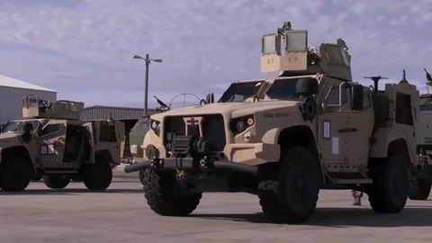 C-17 Globemaster Transport HIMARS Rocket (1) Video stock 234638121