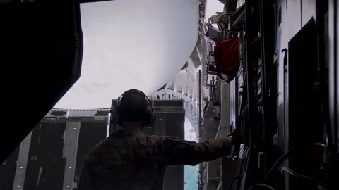 C-17 Globemaster Transport HIMARS Rocket (6) Stock Footage 234638134