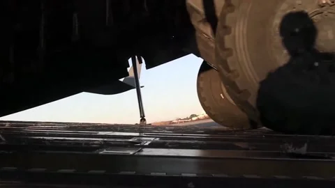 C-17 Globemaster Transport HIMARS Rocket (18) Video stock 234638188
