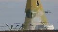 C-17 maneuvers - 4 - landing approach with gear down HD Footage