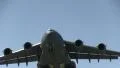 C-17 Military plane flying overhead HD Footage